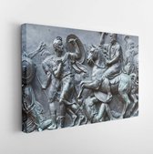 Old Russian iron statue plate with man on horse - Modern Art Canvas -Horizontal - 86790061 - 50*40 Horizontal