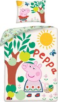 Peppa Pig Dekbedovertrek Appelboom  - Eenpersoons - 140  x 200 cm - Katoen