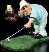 Grappige beroepen beeldje golf eagle putt- 17x11x13 cm de komische wereld van karikatuur beeldjes – komische beeldjes – geschenk voor – cadeau -gift -verjaardag kado