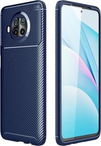 Coverup Carbon Fiber TPU Back Cover - Geschikt voor Xiaomi Mi 10T Lite 5G Hoesje - Blauw