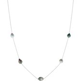 CHRIST Pearls dames Ketting 925 sterling zilver 11 Tahiti One Size 87481221