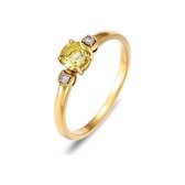 CHRIST Gold Dames Dames Ring 9 karaat geelgoud 1 citroen quartz 54 Goud 32011580