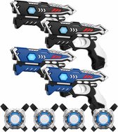 4 Laserguns + 4 Vesten - KidsTag Lasergame set met 4 laserpistolen voor kinderen