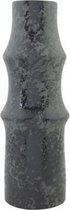 Vaas aardewerk reactieve marble zwart 11,5x11,5xH34cm