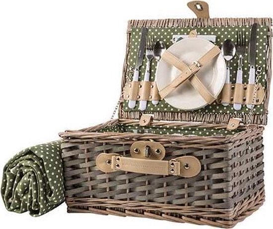 Cosy&Trendy Picknickmand incl. bestek & servies - 13-delig - 2 personen |  bol.com