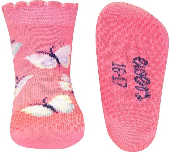 Ewers antislip sokken Vlinders roze