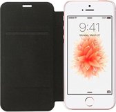 Apple iPhone 5/5s/SE hoesje zwart - Book Case iPhone 5(s) hoesje / iPhone SE hoesje met ruimte pasjes - Zwart
