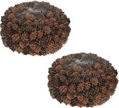 3x zakjes decoratie dennenappels bruin 3 cm