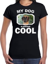 Deense dog honden t-shirt my dog is serious cool zwart - dames - Deense dogs liefhebber cadeau shirt S