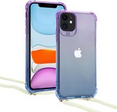 Telefoonhoesje - Back Cover - Geschikt Voor Apple IPhone 12 Mini - Blauw En Paars Telefoonhoesje - Back Cover - Geschikt Voor Apple IPhone 12 Mini - Blauw En Paars