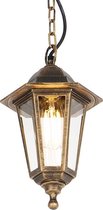 QAZQA new haven - Klassieke Hanglamp voor buiten - 1 lichts - Ø 171 mm - Goud/messing - Buitenverlichting