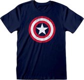 Marvel Captain America Heren Tshirt -2XL- Shield Blauw