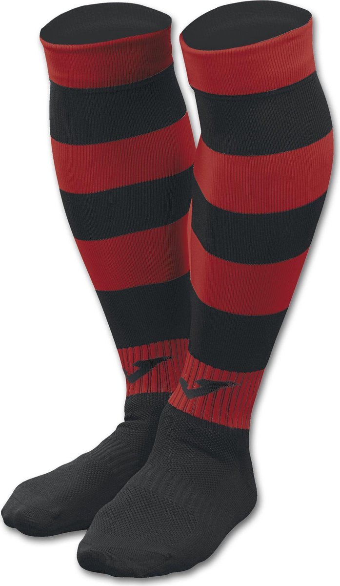 Joma Zebra II Voetbalkousen - Zwart / Rood | Maat: 34-39