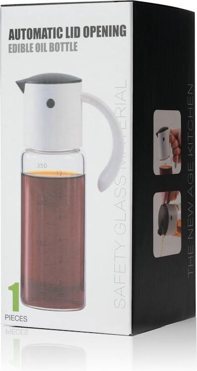 mikken 2 x oliefles 750 ml met schenktuit groen/bruine oliedispenser glazen flessen met doseerder en etiketten