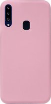 ADEL Siliconen Back Cover Softcase Hoesje Geschikt voor Samsung Galaxy A20s - Roze