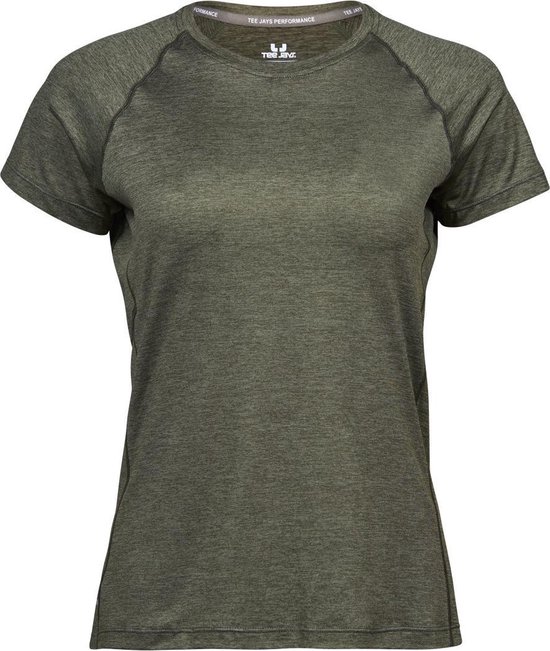 Tee Jays Dames/dames Cool Dry Short Sleeve T-Shirt (Olijfmelange)
