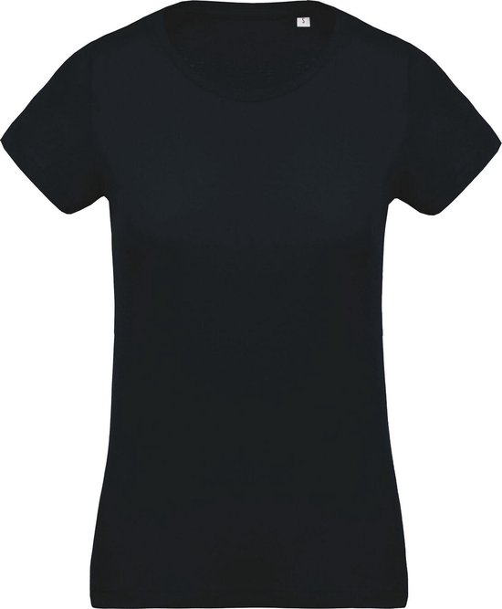 Kariban Dames/dames Organic Crew T-Shirt met halsband (Marine)