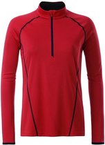 James and Nicholson Dames/dames Sport Top met lange mouwen (Rood/zwart)