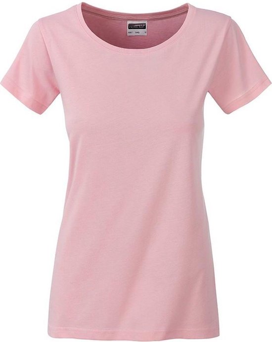 James and Nicholson T-shirt Basic en coton bio pour femmes / femmes (rose pâle)