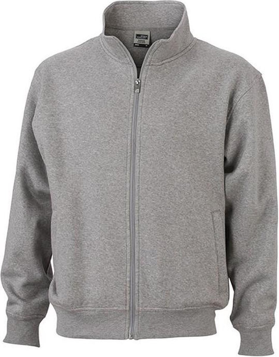 James and Nicholson Unisex Workwear Sweat Jacket Heide Grijs