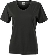 James and Nicholson Dames/dames Workwear T-Shirt (Zwart)