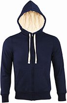 SOLS Sherpa Unisex Zip-Up Hooded Sweatshirt / Hoodie (Franse marine)