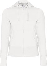 B&C Dames/Dames Volledige Zip Hooded Sweatshirt/Hoodie (Wit)