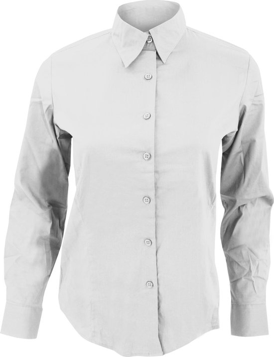SOLS Dames/dames Eden Long Sleeve Fitted Work Shirt (Wit)