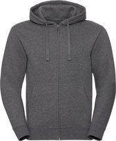 Russell Heren Authentieke Melange Zip Hoodie (Koolstofmelange)