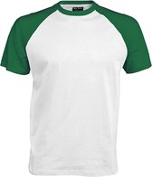 Kariban Herenshirt met korte mouwen Baseball T-Shirt (Wit/Bos)