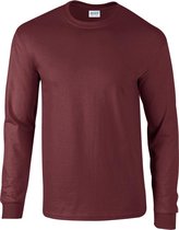 Gildan Heren Effen Bemanningsleden Hals Ultra Katoen Lange Mouw T-Shirt (Marron)