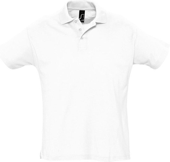 SOLS Heren Zomer II Pique Poloshirt met korte mouwen (Wit)