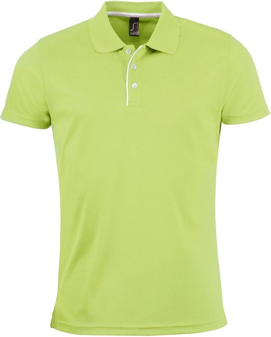 SOLS Heren Performer korte mouw Pique Polo Shirt (Appelgroen)