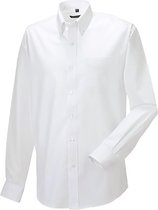 Russell Collectie Heren Lange Mouw Easy Care Oxford Shirt (Wit)