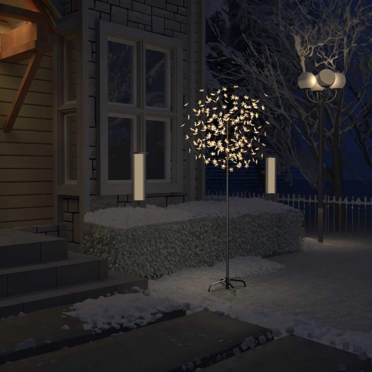 Kerstboom - Kunstkerstboom - Verlicht - 200 LED's - Warm wit licht - kersenbloesem - 180 cm