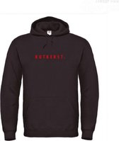 Kerst hoodie zwart XXL - Kutkerst - rood glitter - soBAD. | Kersttrui soBAD. | kerstsweaters volwassenen | kerst hoodie volwassenen | Kerst outfit | Foute kerst truien