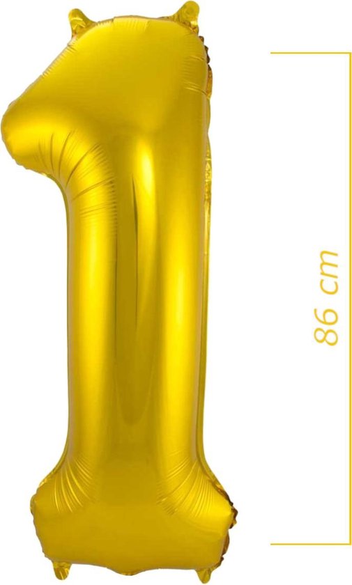 stopcontact Slordig fysiek Ballon Cijfer 1 Jaar Goud Verjaardag Versiering Gouden Helium Ballonnen  Feest... | bol.com