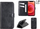 NorthLife - Uitneembare 2-in-1 (RFID) bookcase hoes - iPhone 12 Pro Max - Burcht Trecht Zwart