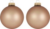 16x Cappuccino velvet bruine glazen kerstballen mat 7 cm kerstboomversiering - Kerstversiering/kerstdecoratie bruin