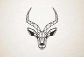 Line Art - Antelope - XS - 30x23cm - Zwart - geometrische wanddecoratie