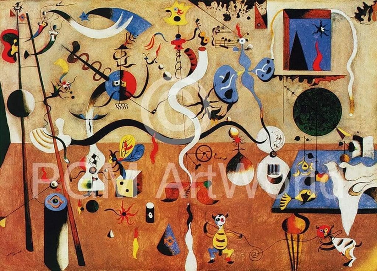 PGM Kunstdruk Joan Miro - Il carnevale d'Arlecchino 80x60cm Divers
