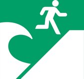 Pictogram bordje Tsunami evacuatiegebied | 150 * 150 mm | verpakt per 2 stuks