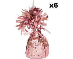 Unique Party Folie kwastjes Ballongewichten (Pakket van 6) (Roze Goud)