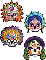 360 DEGREES - 4 decoratieve maskers Dia de los Muertos