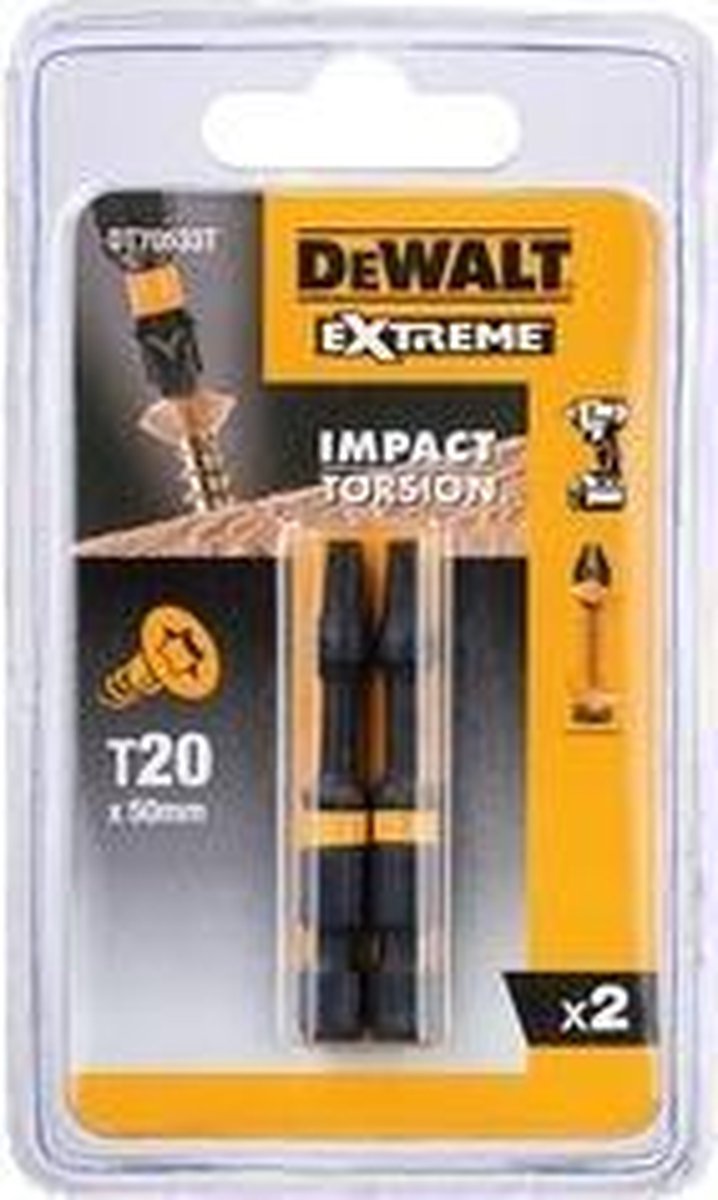 DeWalt DT70533T T20 - Extreme Impact Torsion schroefbits - 50mm (2st)