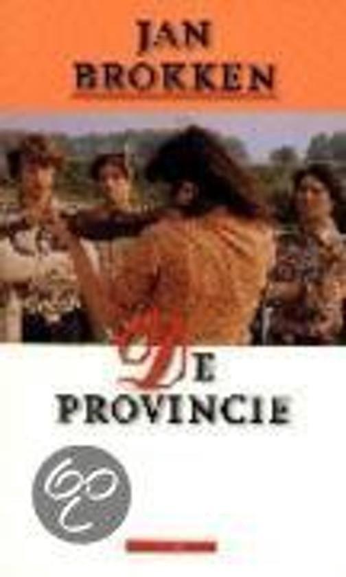 Boek 'De Provincie' van Jan Brokken met op de voorkant een afbeelding van vier personen.
