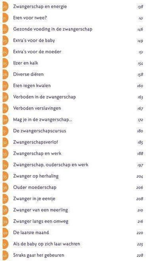 Inhoudsopgave van het boek 'Veilig zwanger'.