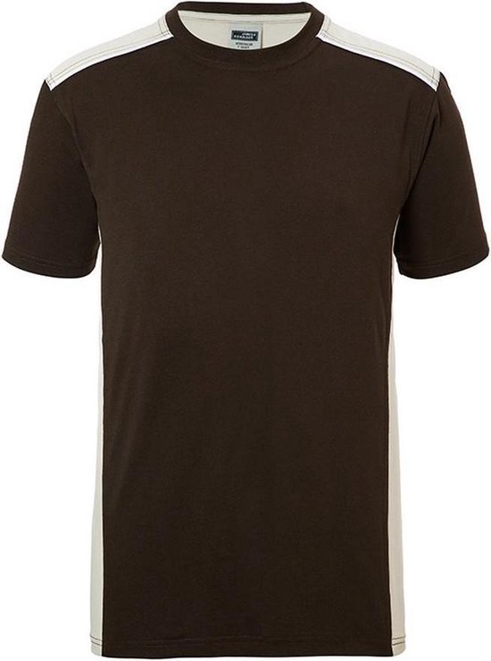 Fusible Systems - Heren James and Nicholson Workwear Level 2 T-Shirt (Bruin/Beige)