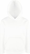 Fruit Of The Loom Kinder Unisex Premium 70/30 Sweatshirt met Capuchon / Hoodie (Wit)