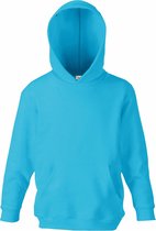 Fruit Of The Loom Kinder Unisex Sweatshirt Met Capuchon / Hoodie (Azure Blauw)